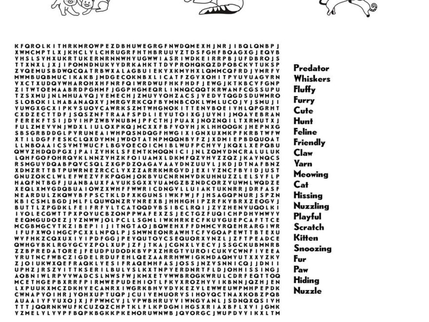 Cat themed Word Searches Beeloo Printable Crafts And Activities For Kids