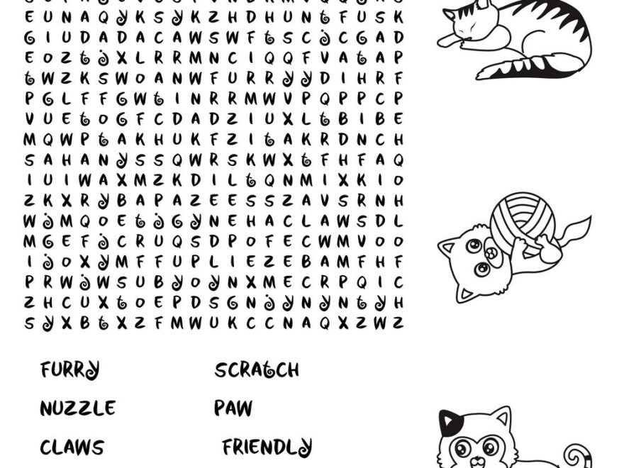 Cat themed Word Searches Beeloo Printable Crafts And Activities For Kids