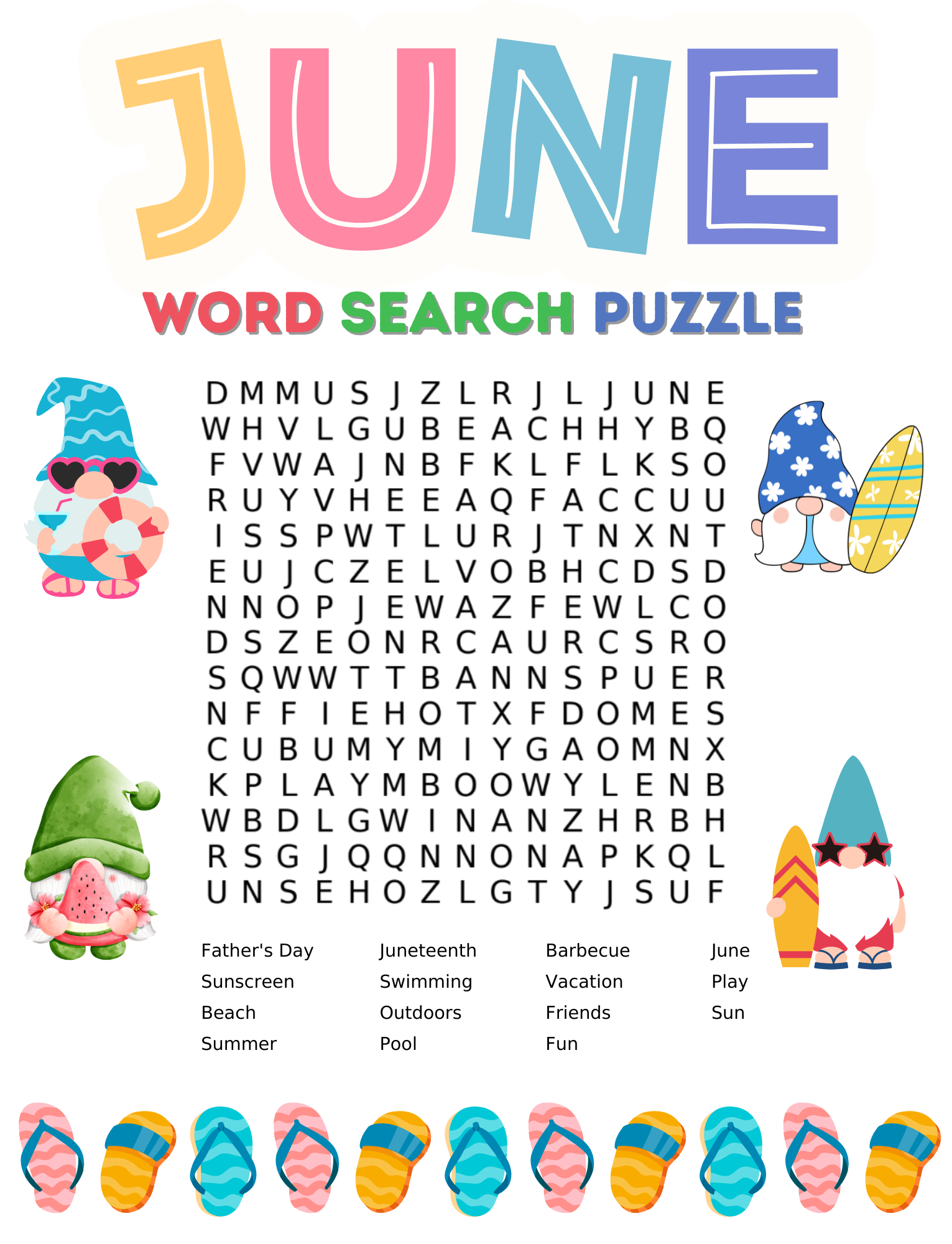 Celebrate June With This Free Printable June Word Search
