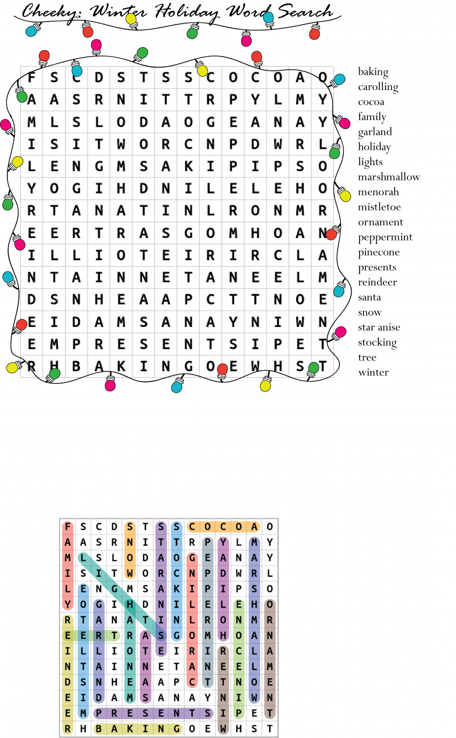 Cheeky Winter Holiday Word Search Nordic News