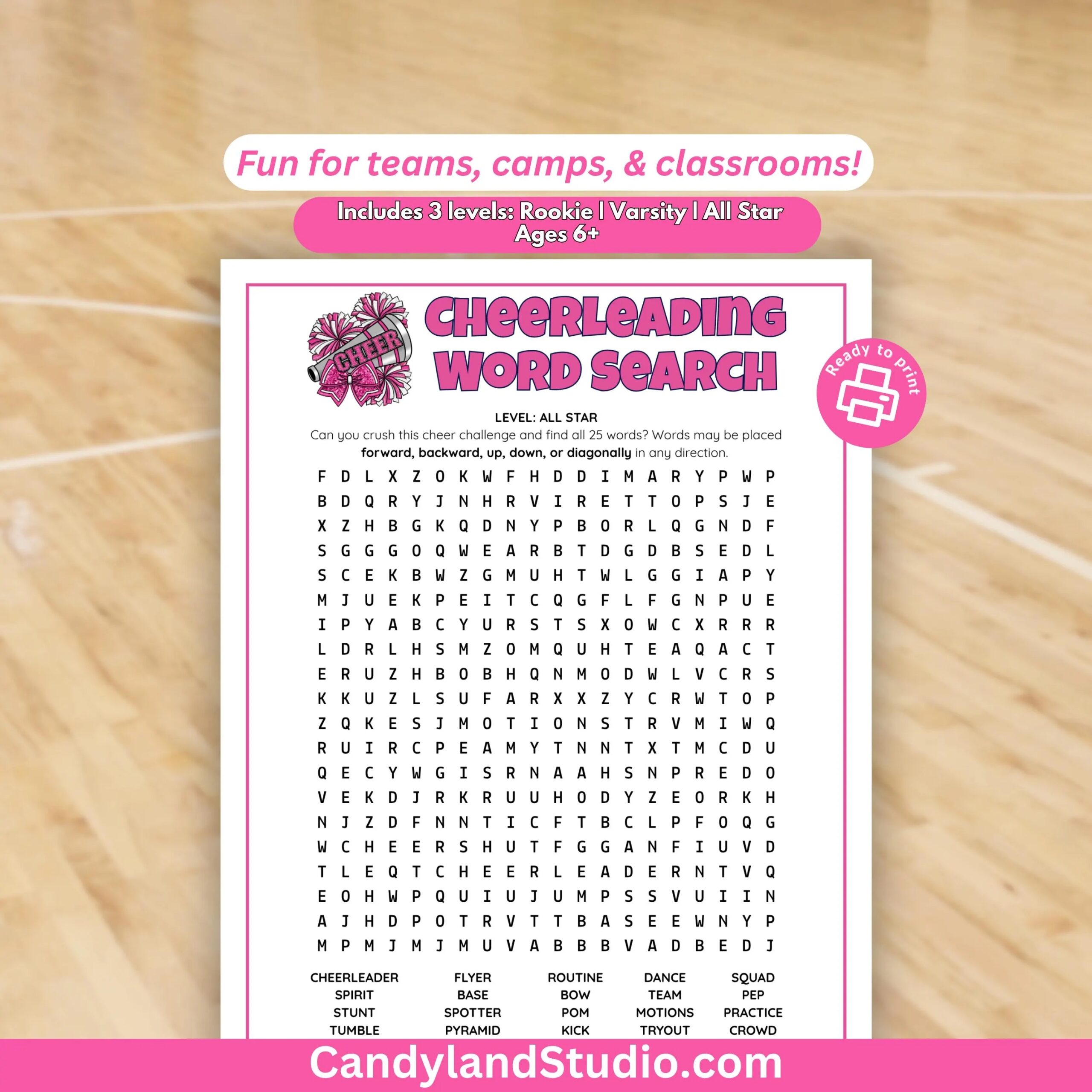 Cheer Team Bonding Games Etsy