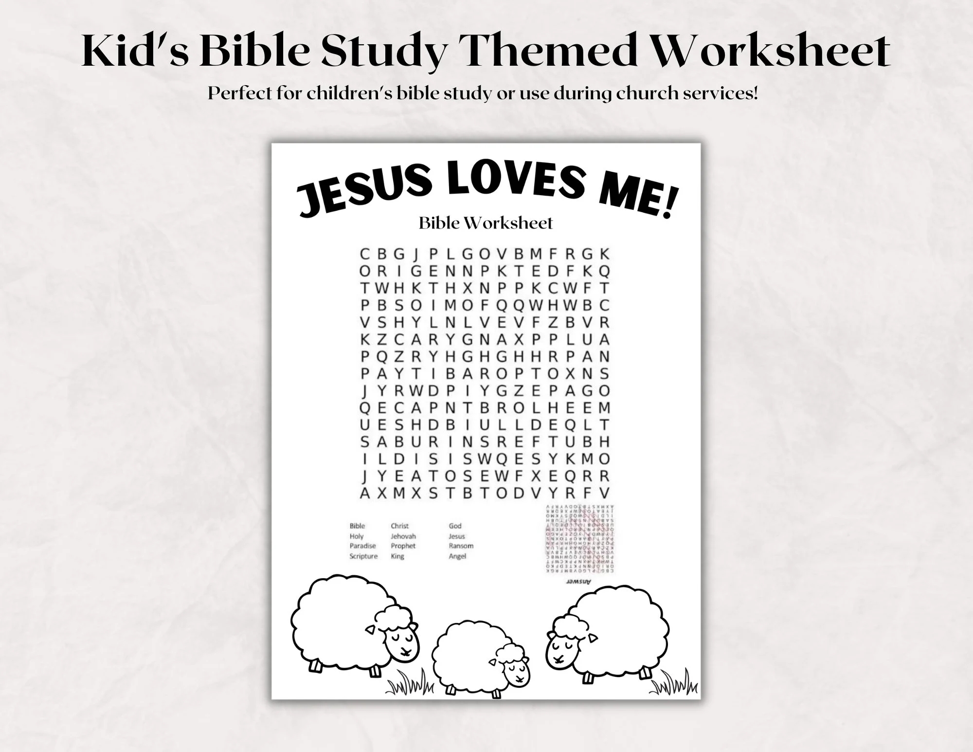 Children s Bible Word Search Worksheet Children s Bible Study Bible Worksheet For Kids Christianity Bible Color Pages Etsy