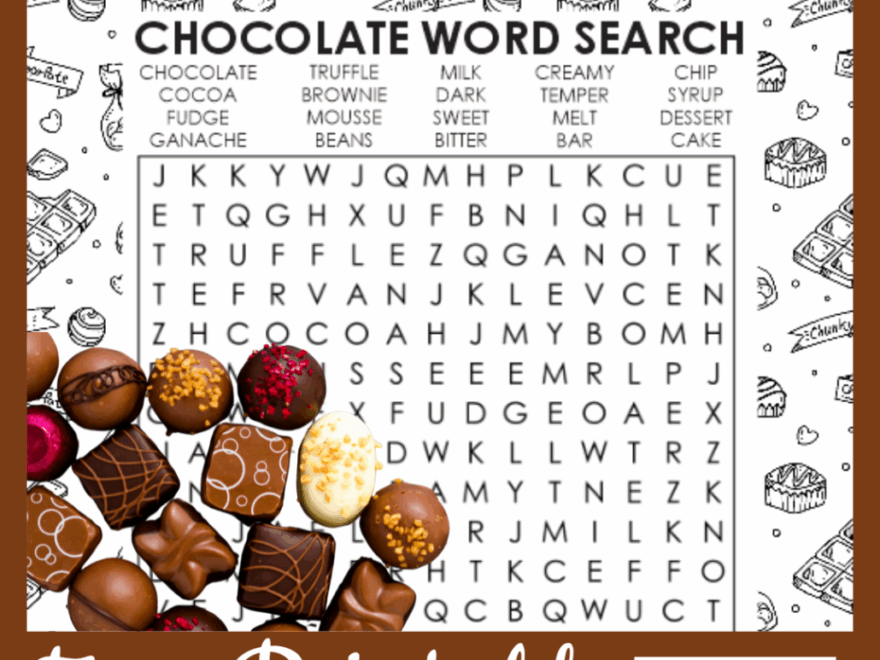 Chocolate Word Search Puzzle Print For Free Today Growing Play