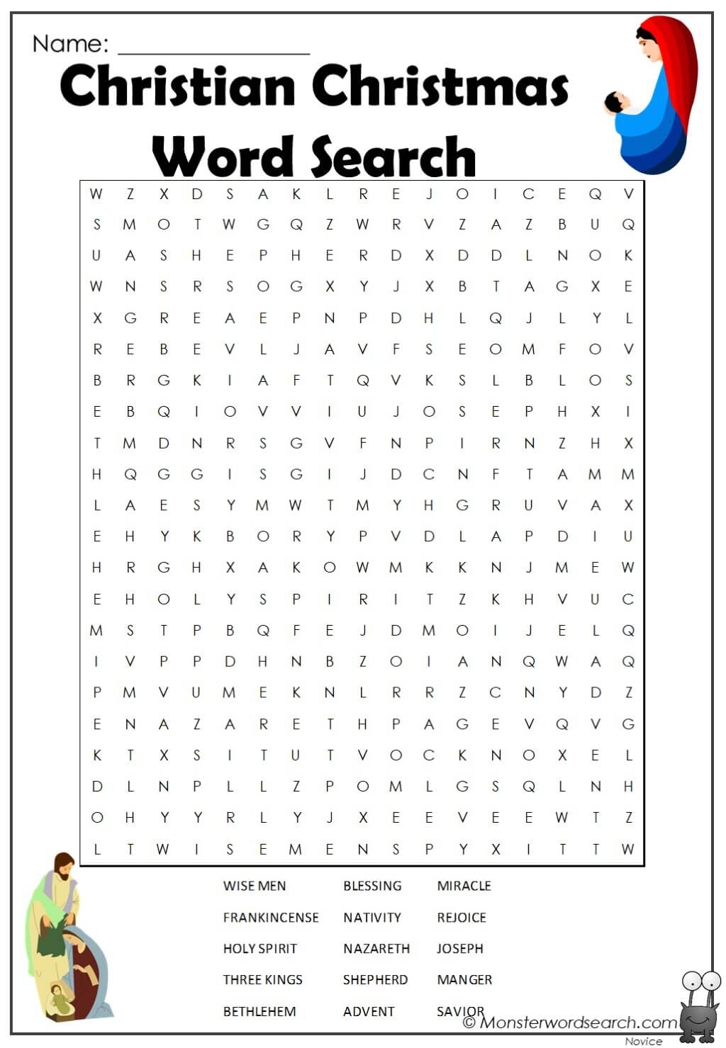 Christian Christmas Word Search 2 Monster Word Search