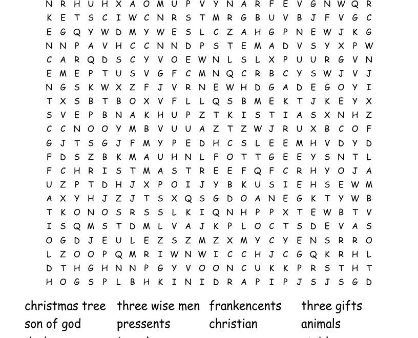 Christian Christmas Word Search WordMint