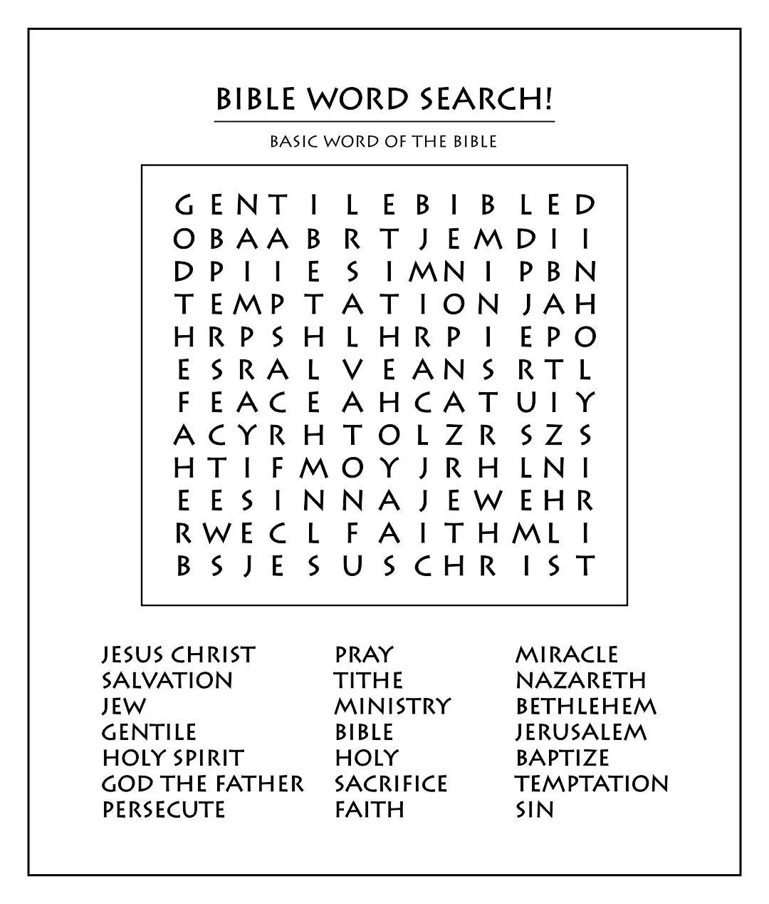 Christian Word Search Faith based Puzzles Christian Activity Faith Printables Worksheet Printables Christian Printables Word Search Etsy