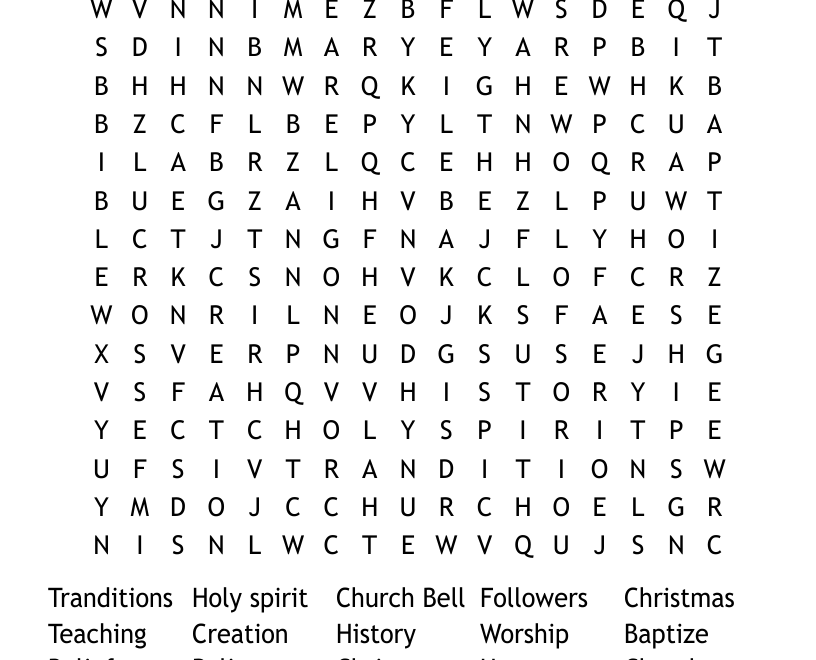 Christianity Word Search WordMint