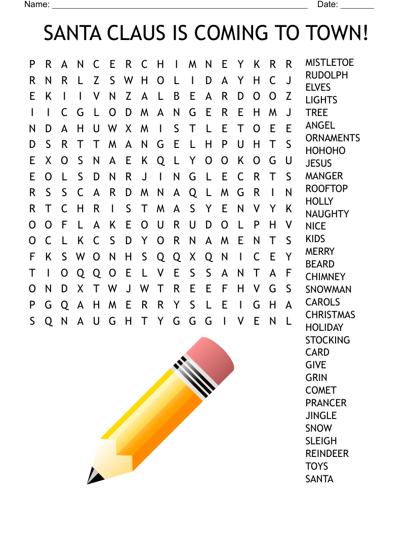Christmas Cards Word Search WordMint