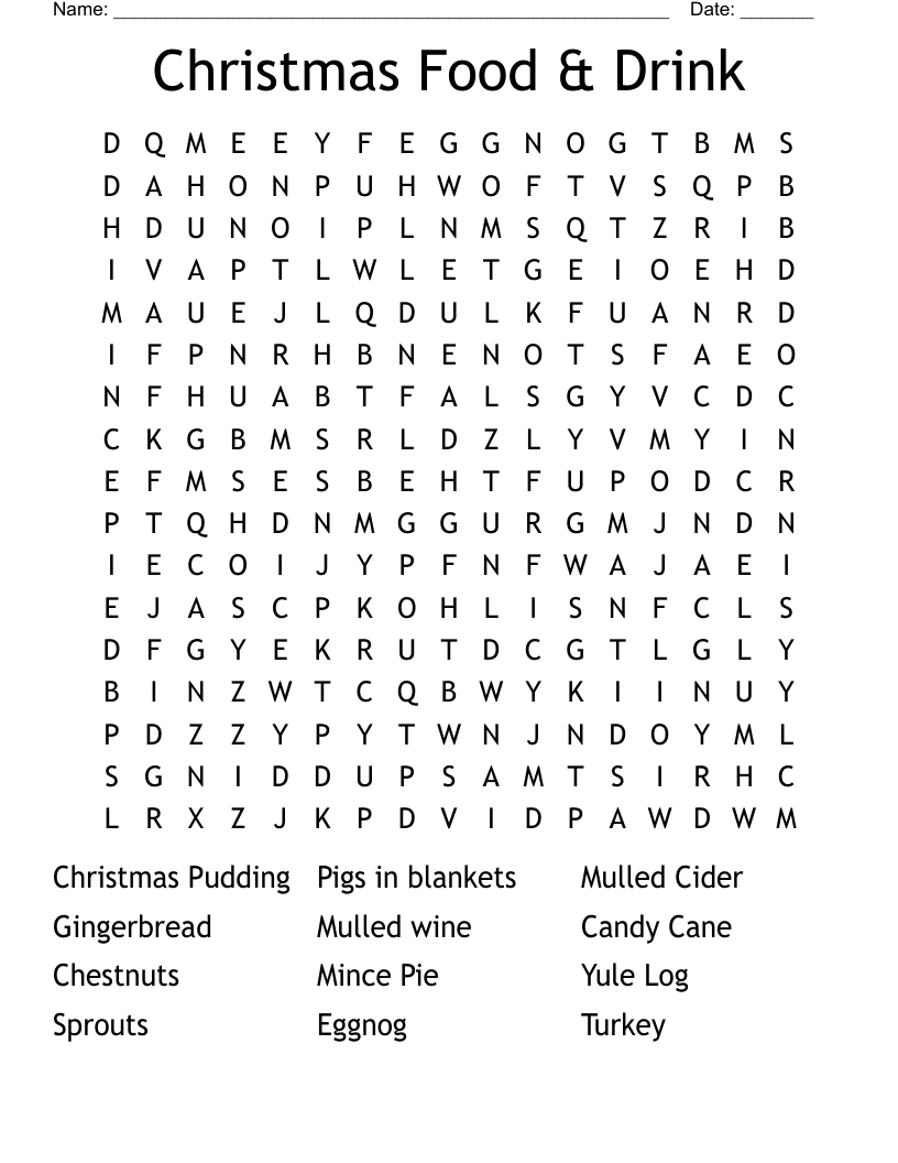 Christmas Word Search Printable