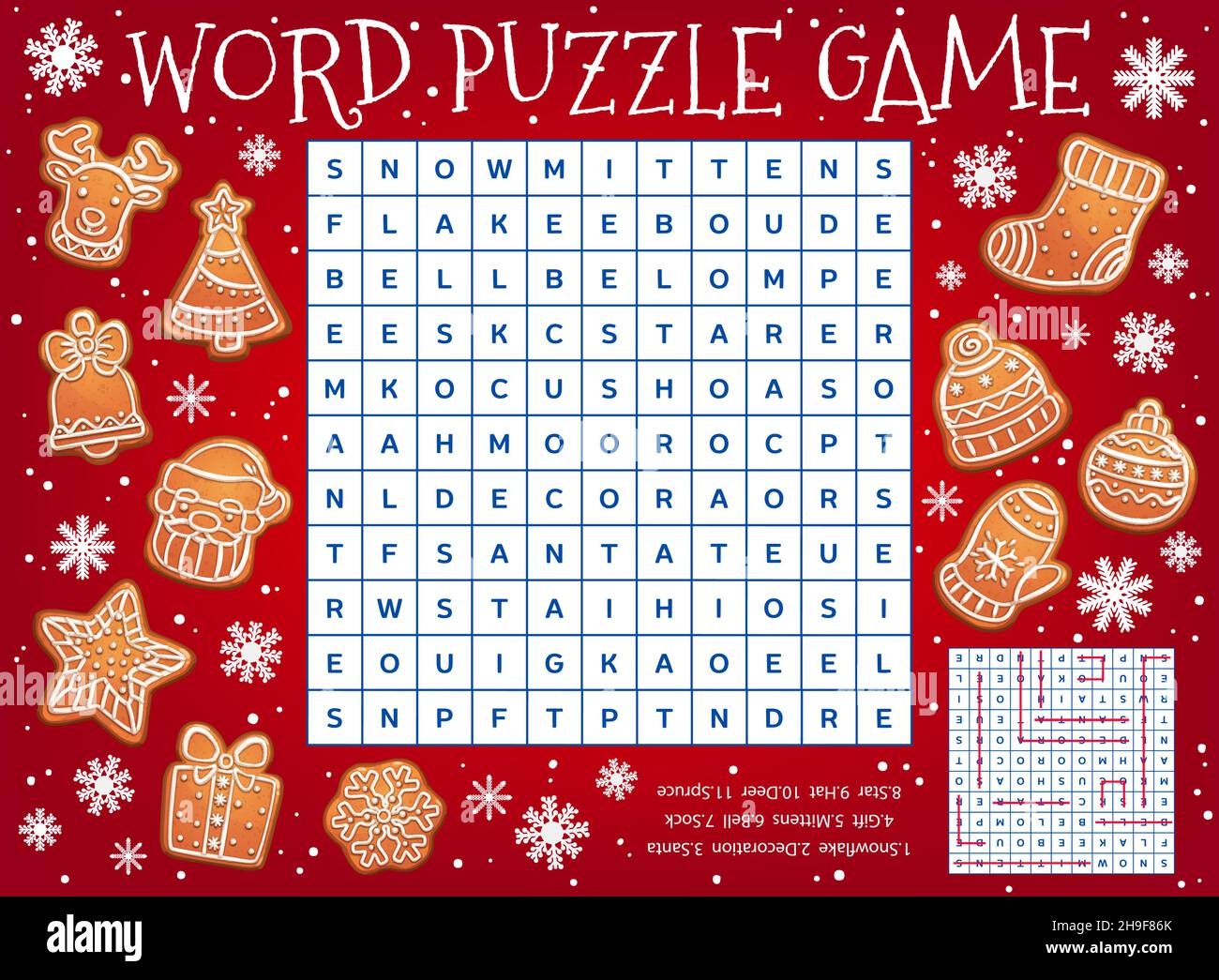 Gingerbread Man Word Search Printables