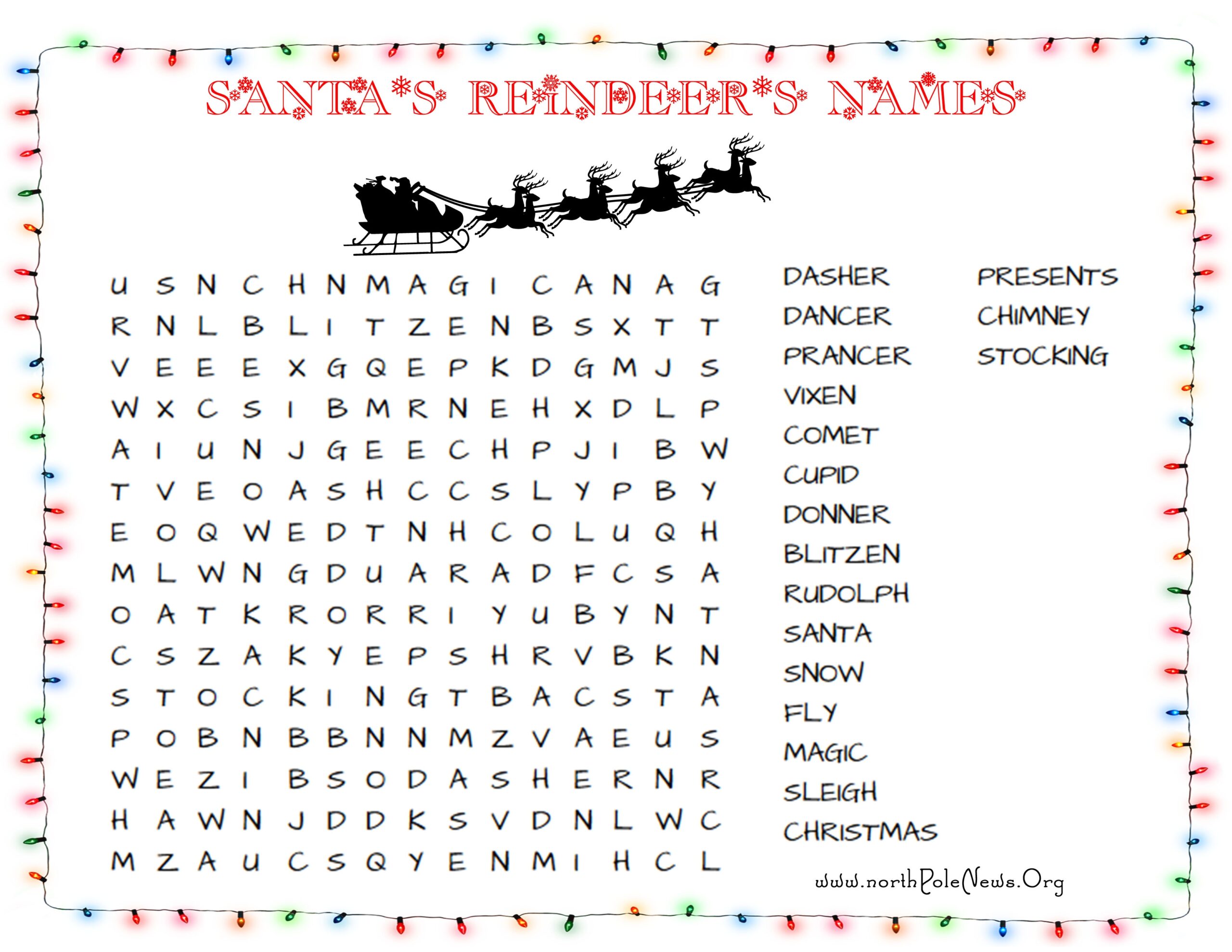 Holiday Word Search For Middle School Printable
