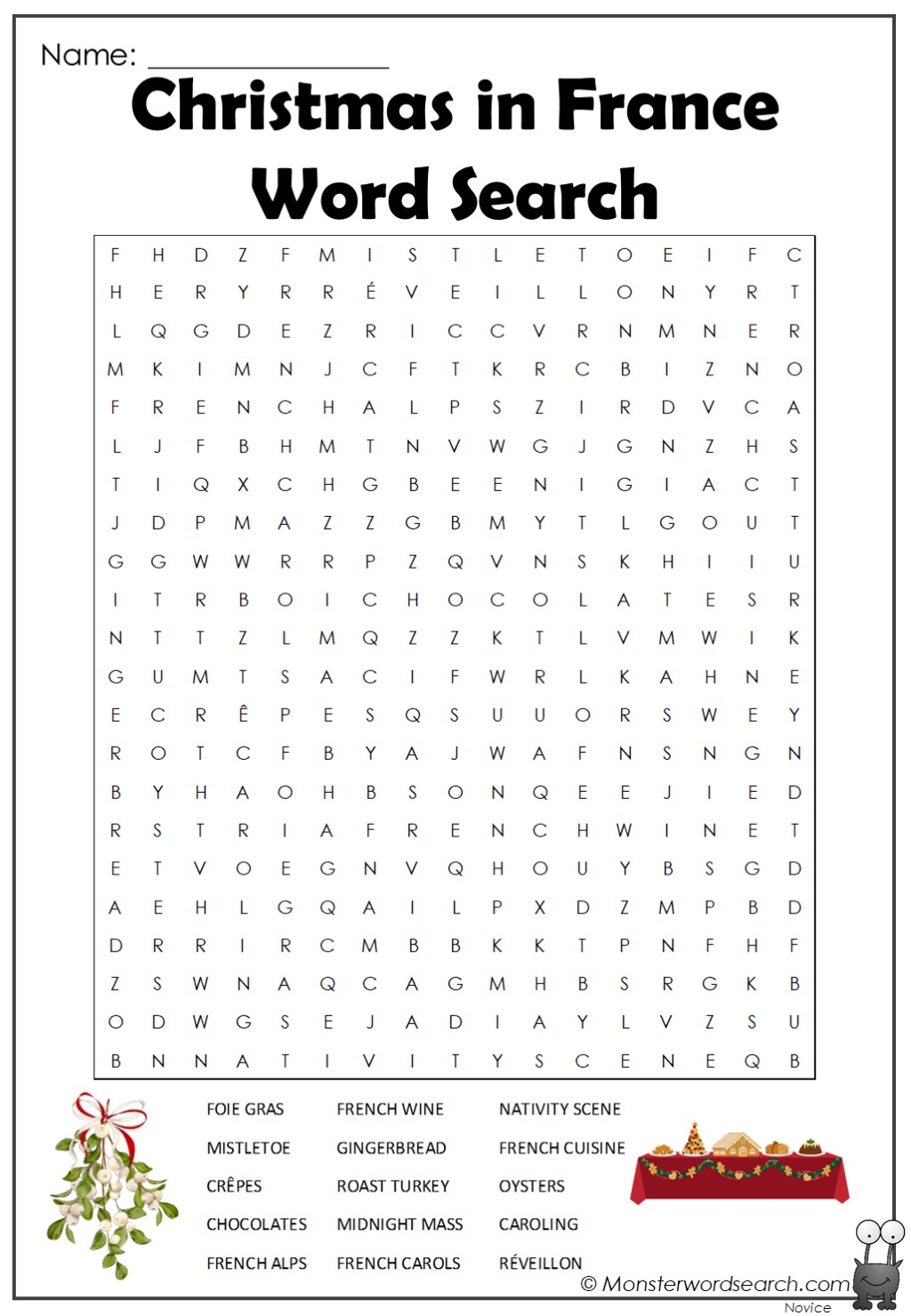 French Word Searches Printable