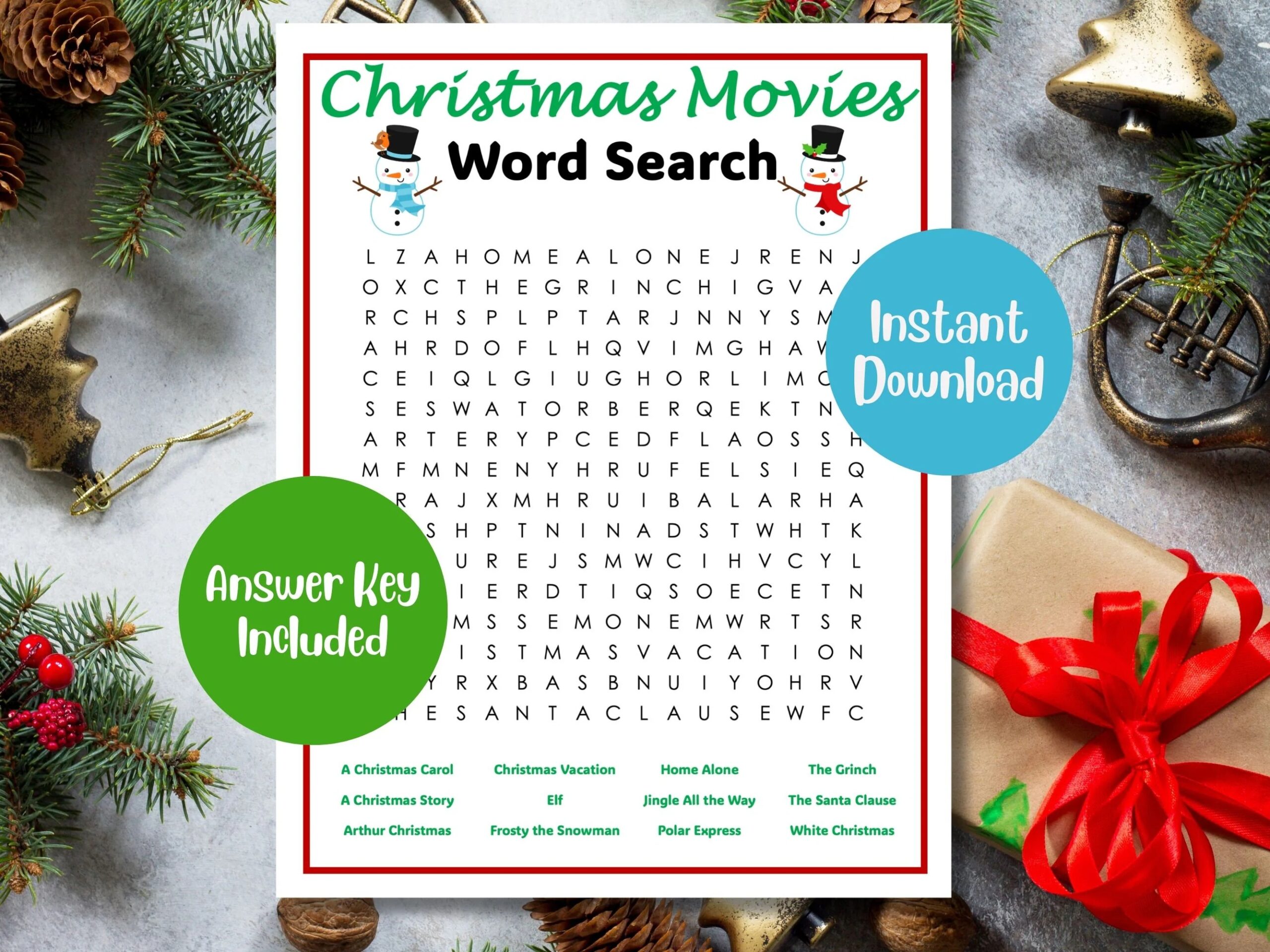 Free Christmas Printable Word Searches