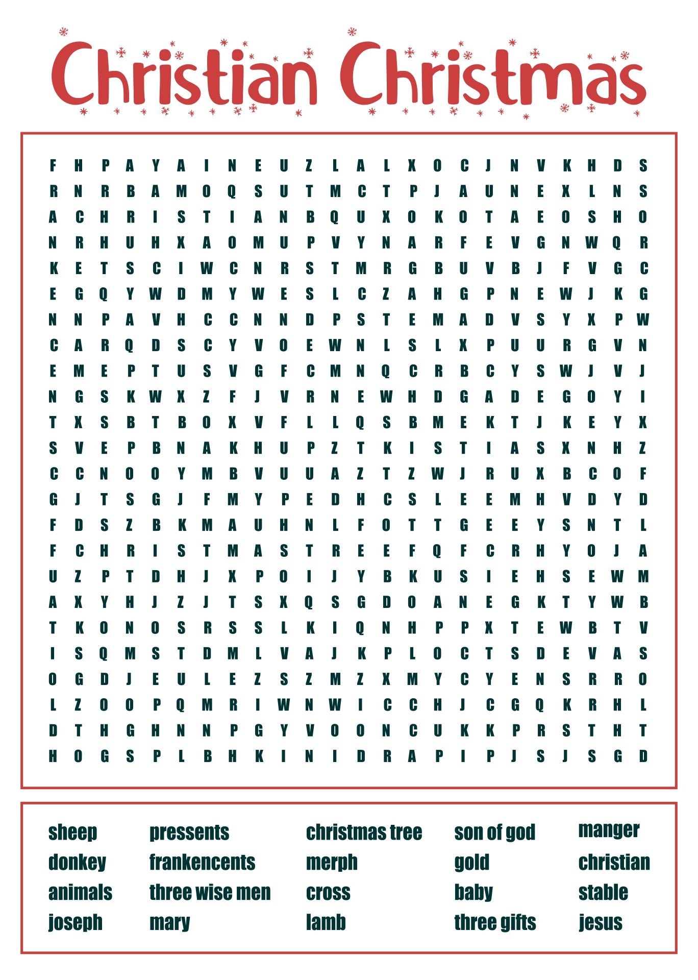 Christmas Word Search 15 Free PDF Printables Printablee