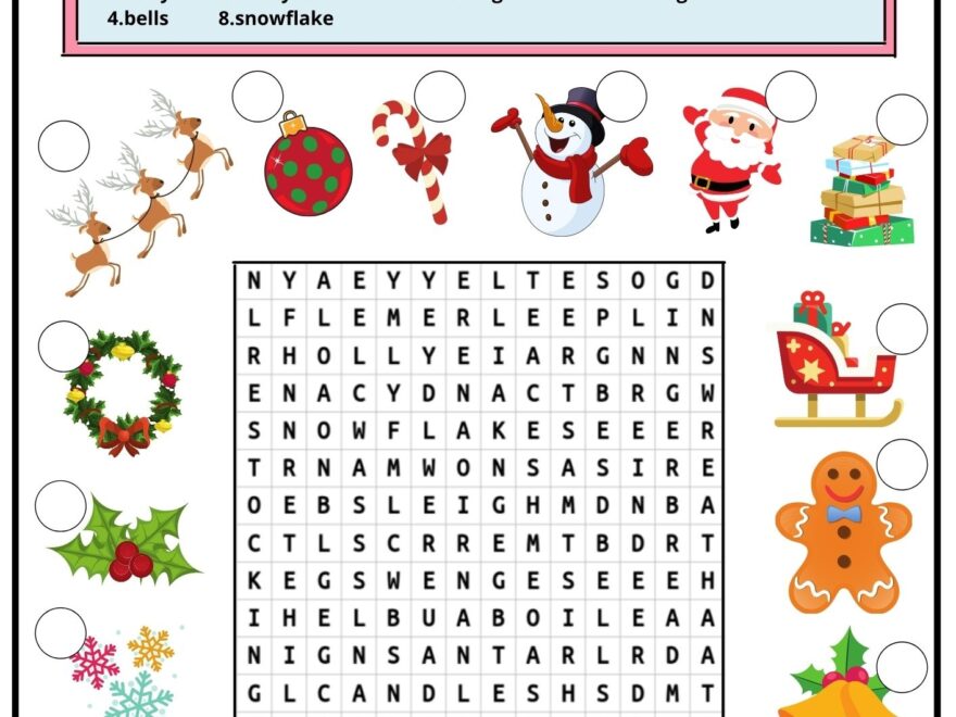 Christmas Word Search 2 Ezpzlearn