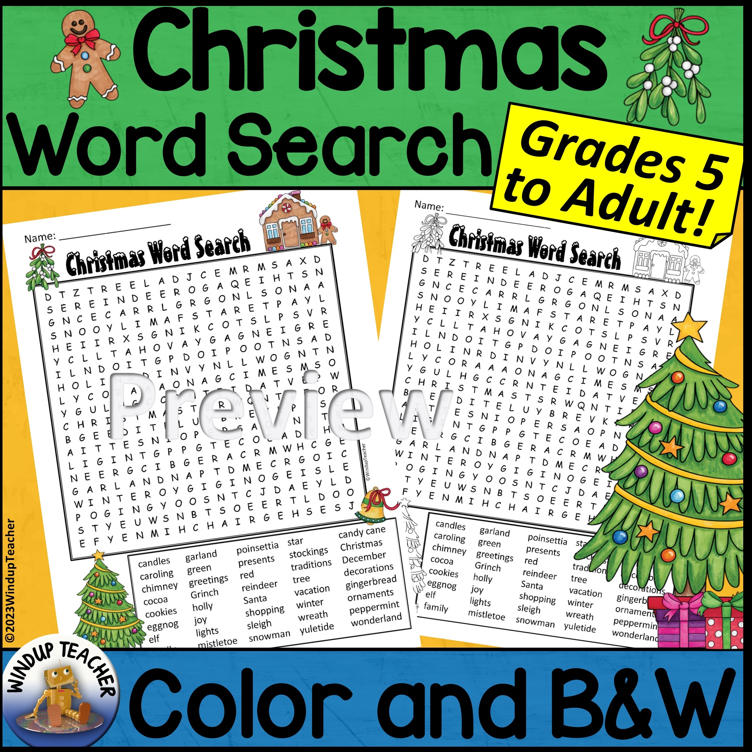 Free Printable Christmas Hard Word Search