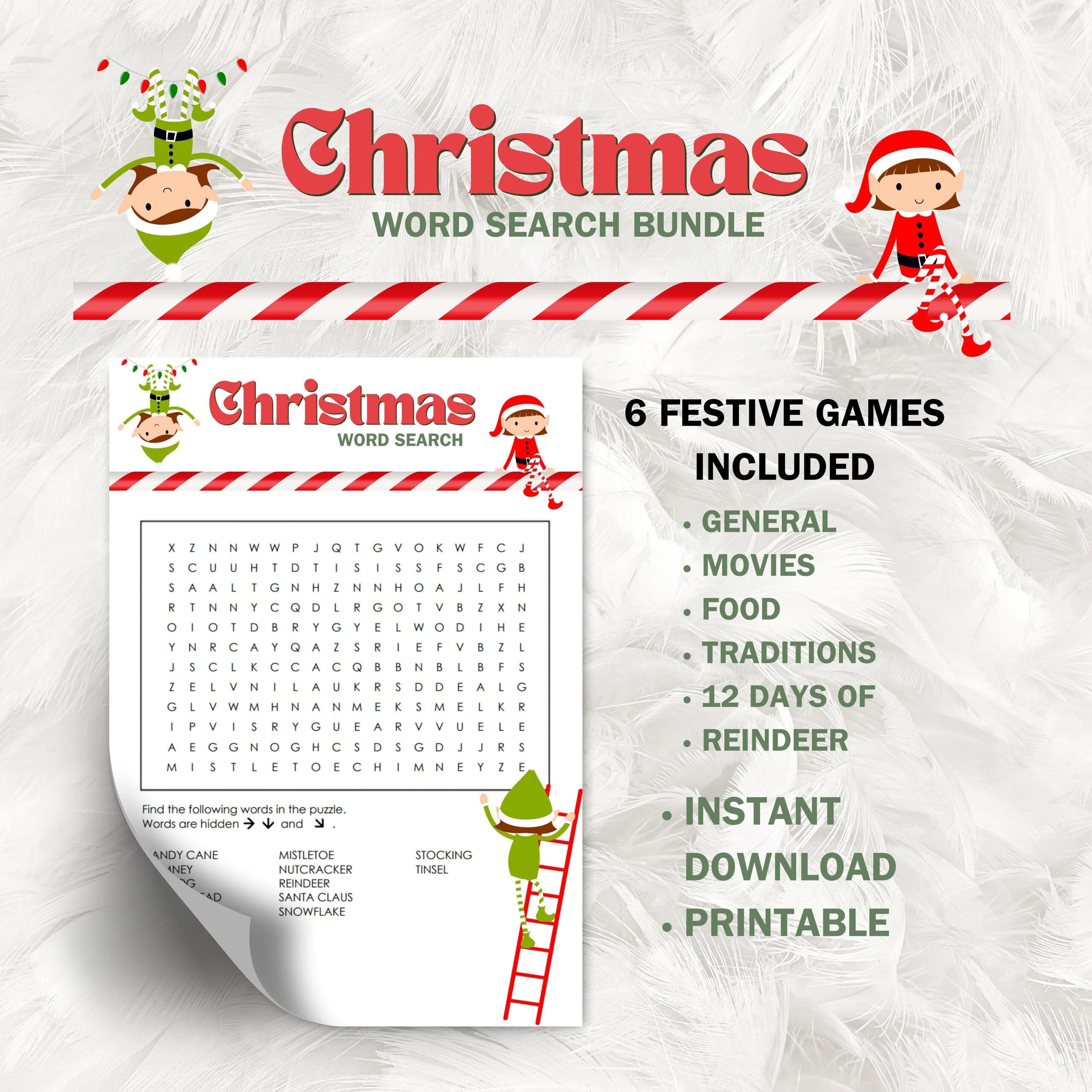 Christmas Word Search Bundle Christmas Game Bundle Printable Christmas Games Office Games Office Christmas Quiz School Christmas Etsy