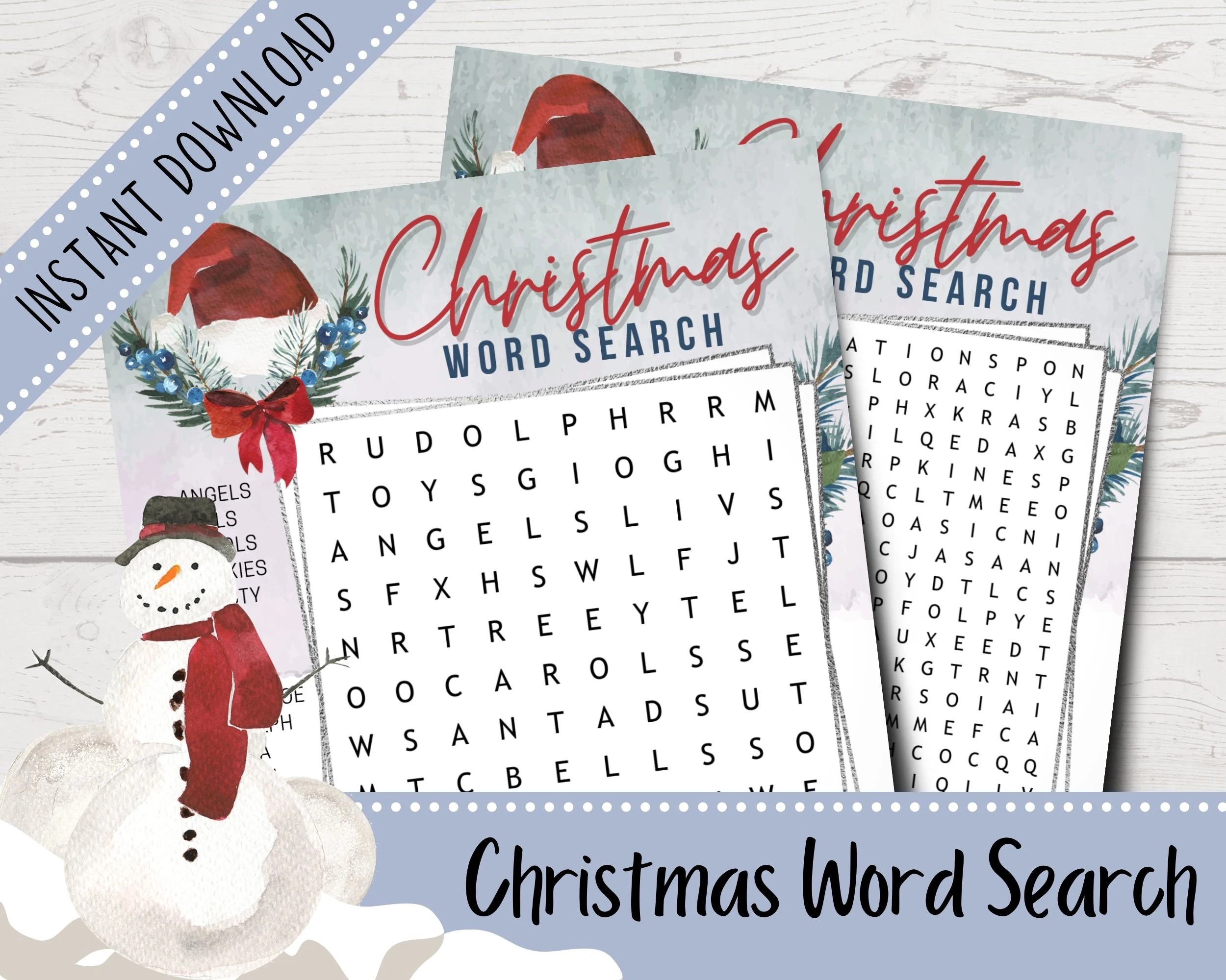 Free Printable Christmas Word Search Kindergarten