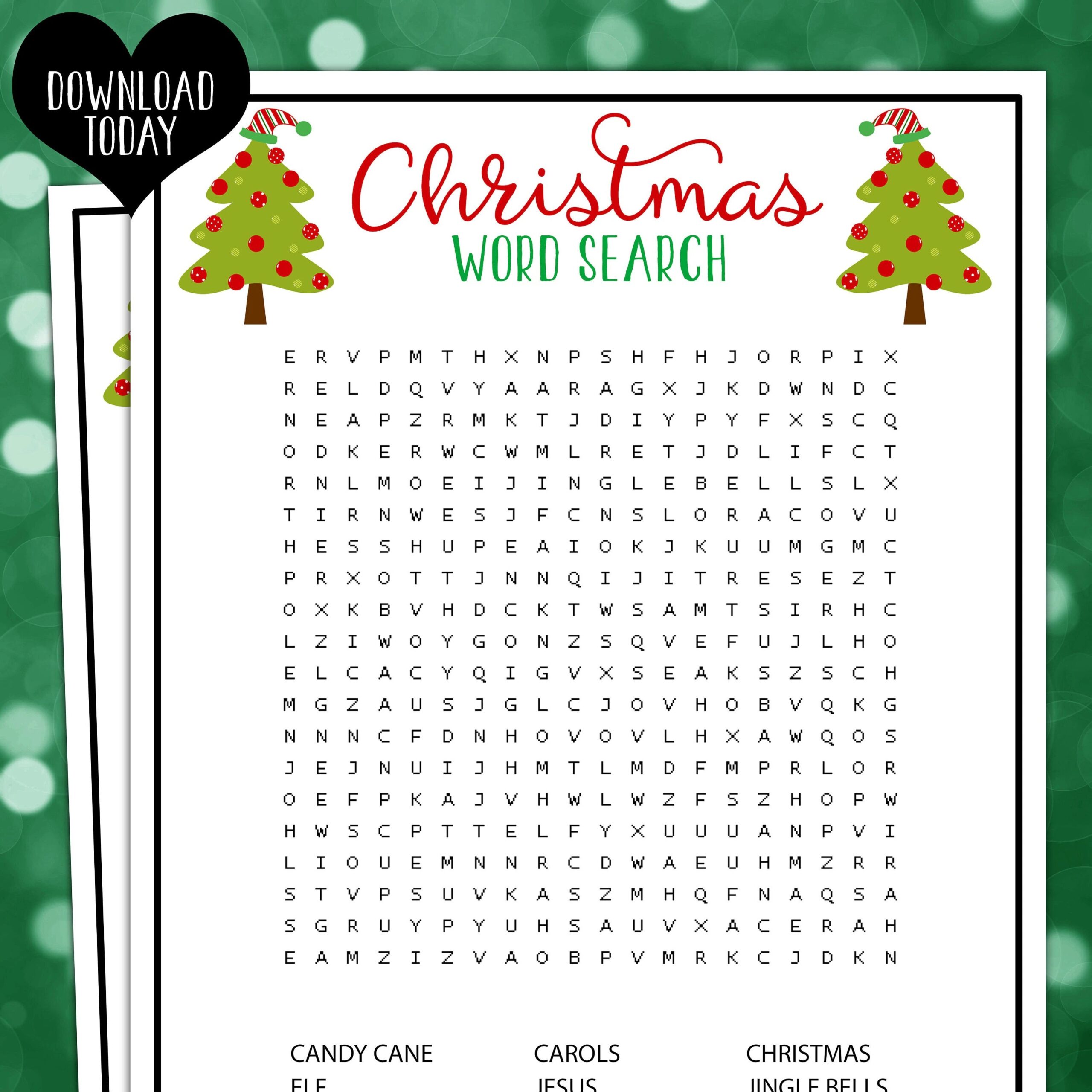 Christmas Word Search Christmas Party Games Xmas Puzzle Fun Christmas Games For Adults And Kids Christmas Printable Game Etsy