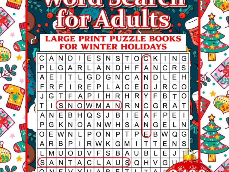 Christmas Word Search For Adults 2400 Words Large Print Puzzle Books For Winter Holidays Word Searches Crossword Puzzles And Games For Seniors And And Festive Fun Activity Book With Solutions PRESS