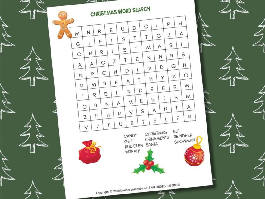 Christmas Word Search For Kids