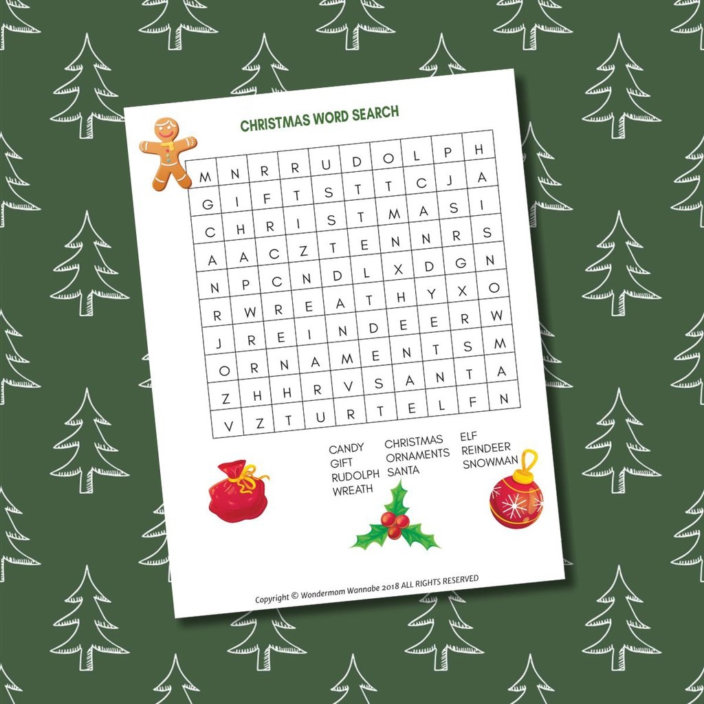 Christmas Word Search For Kids