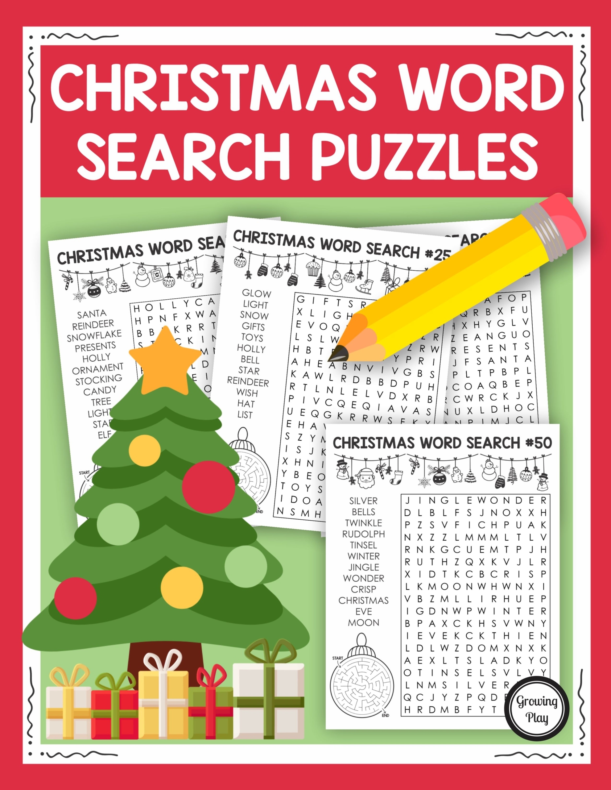 Christmas Word Search For Kids Growing Play