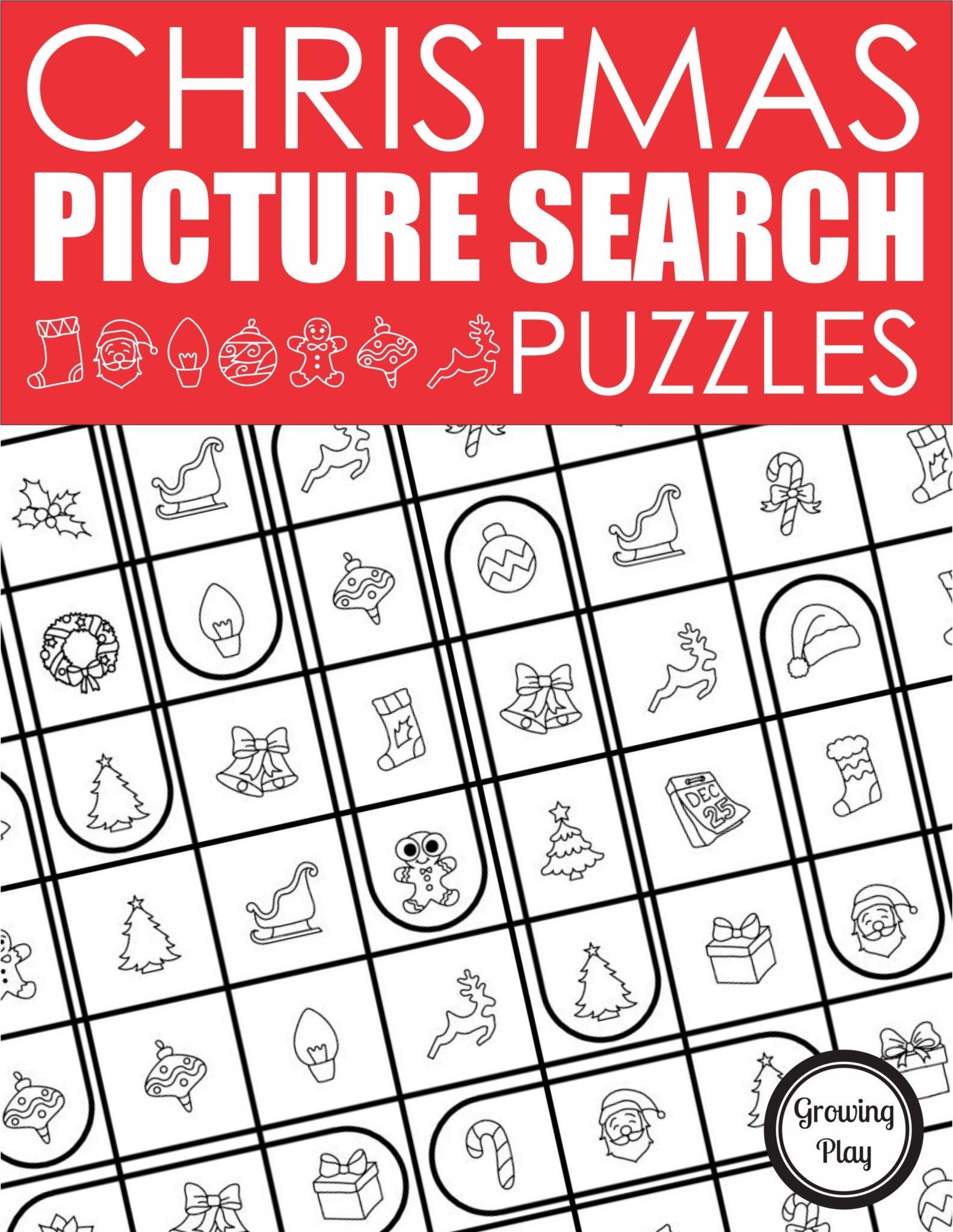 Christmas Word Search For Kids Without Words Picture Search Growing Play
