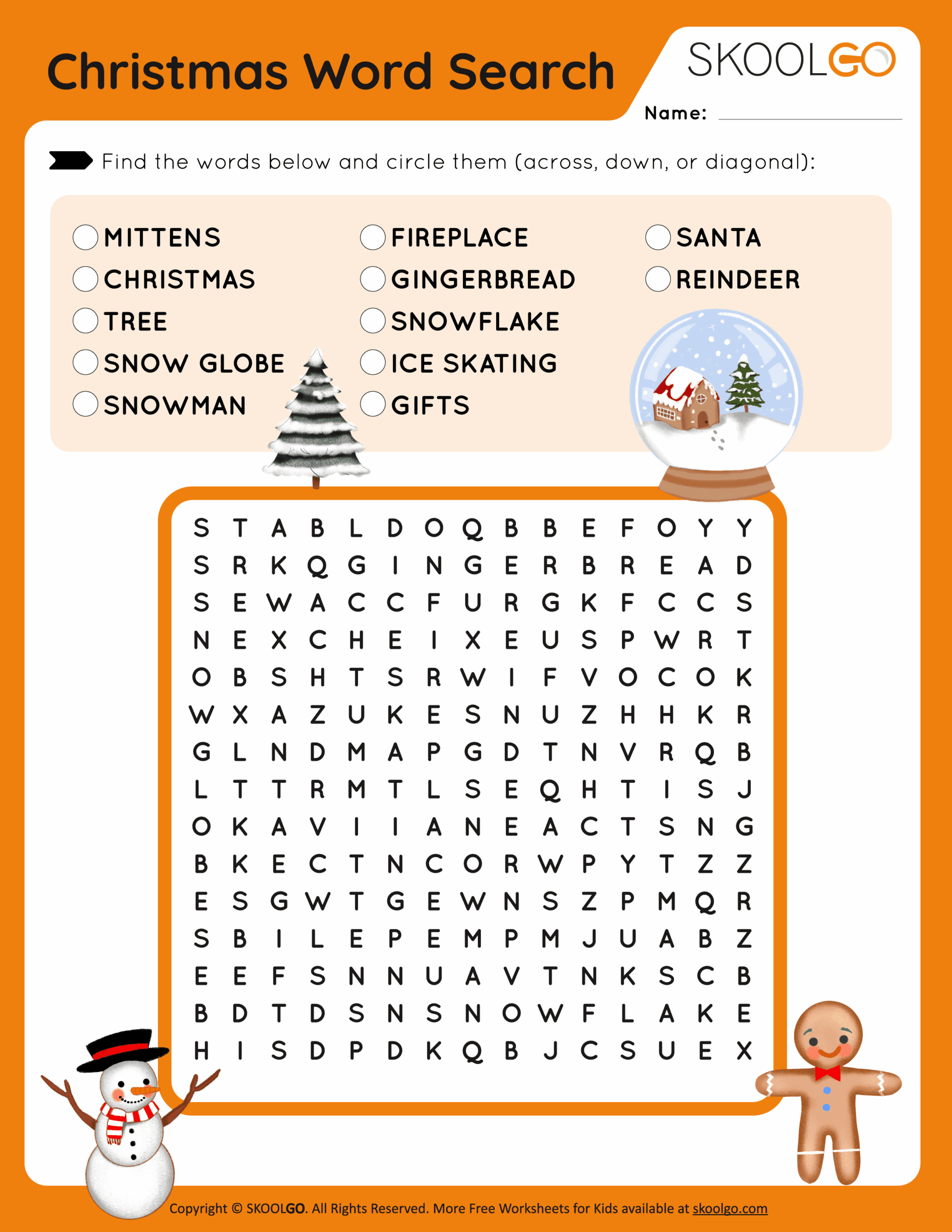 Christmas Word Search Free Game For Kids SKOOLGO