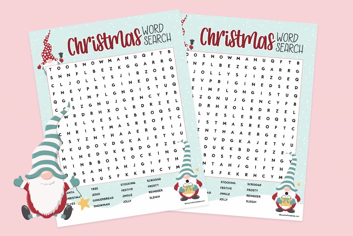 Christmas Word Search Free Printables