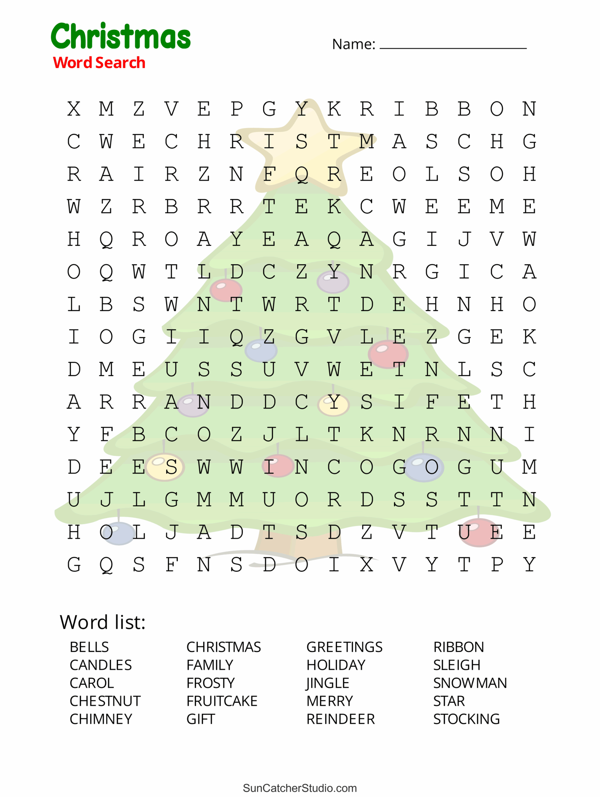 Christmas Word Search Free Printable PDF Puzzles Free Printables Monograms Design Tools Patterns DIY Projects