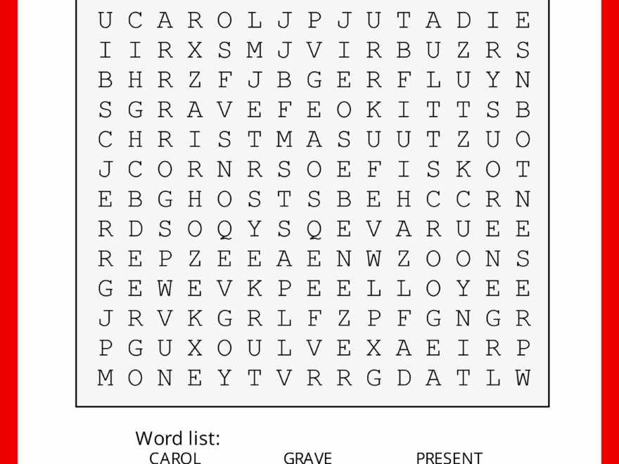 Christmas Word Search Free Printable PDF Puzzles Free Printables Monograms Design Tools Patterns DIY Projects