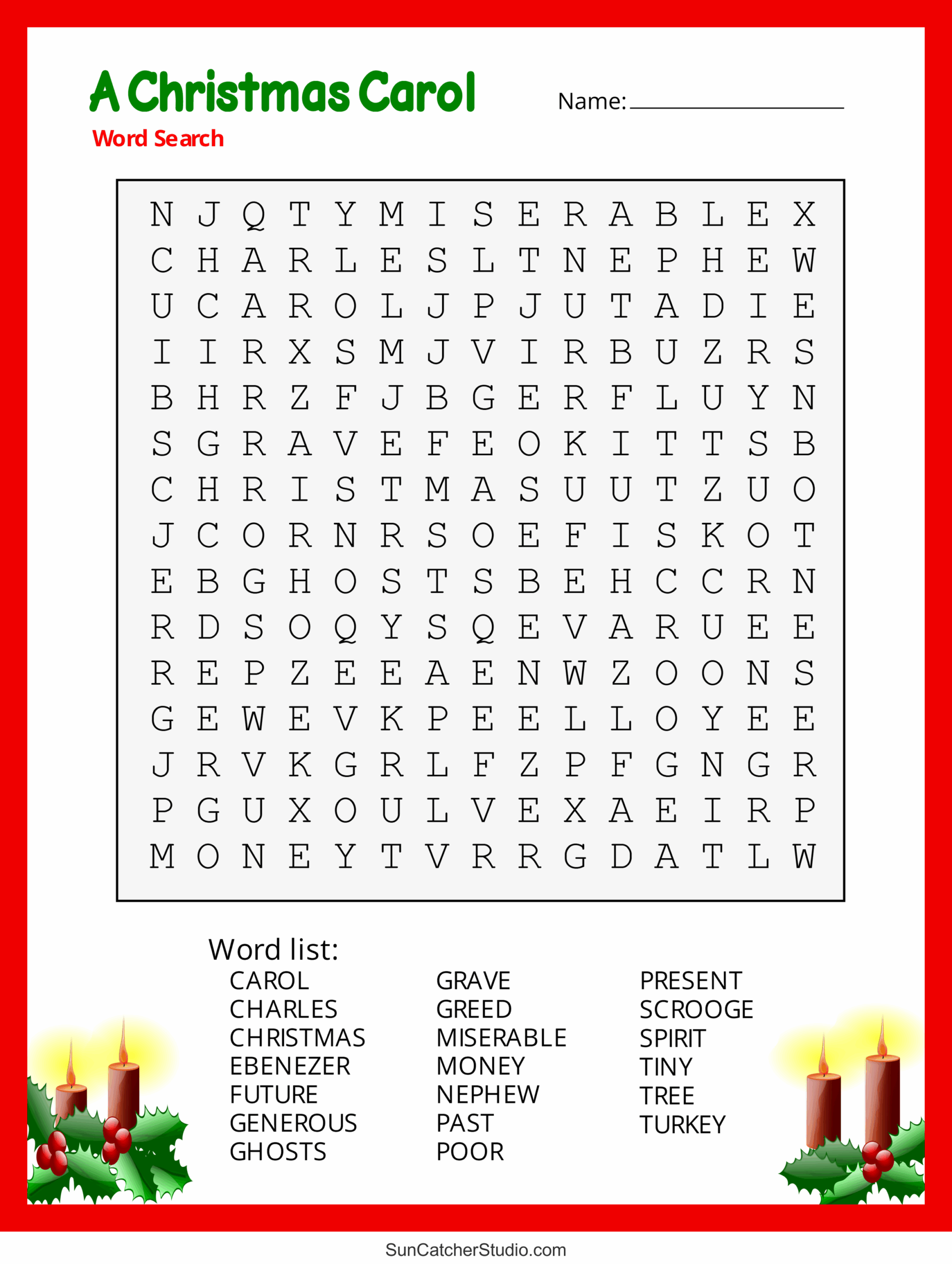 Christmas Word Search Free Printable PDF Puzzles Free Printables Monograms Design Tools Patterns DIY Projects