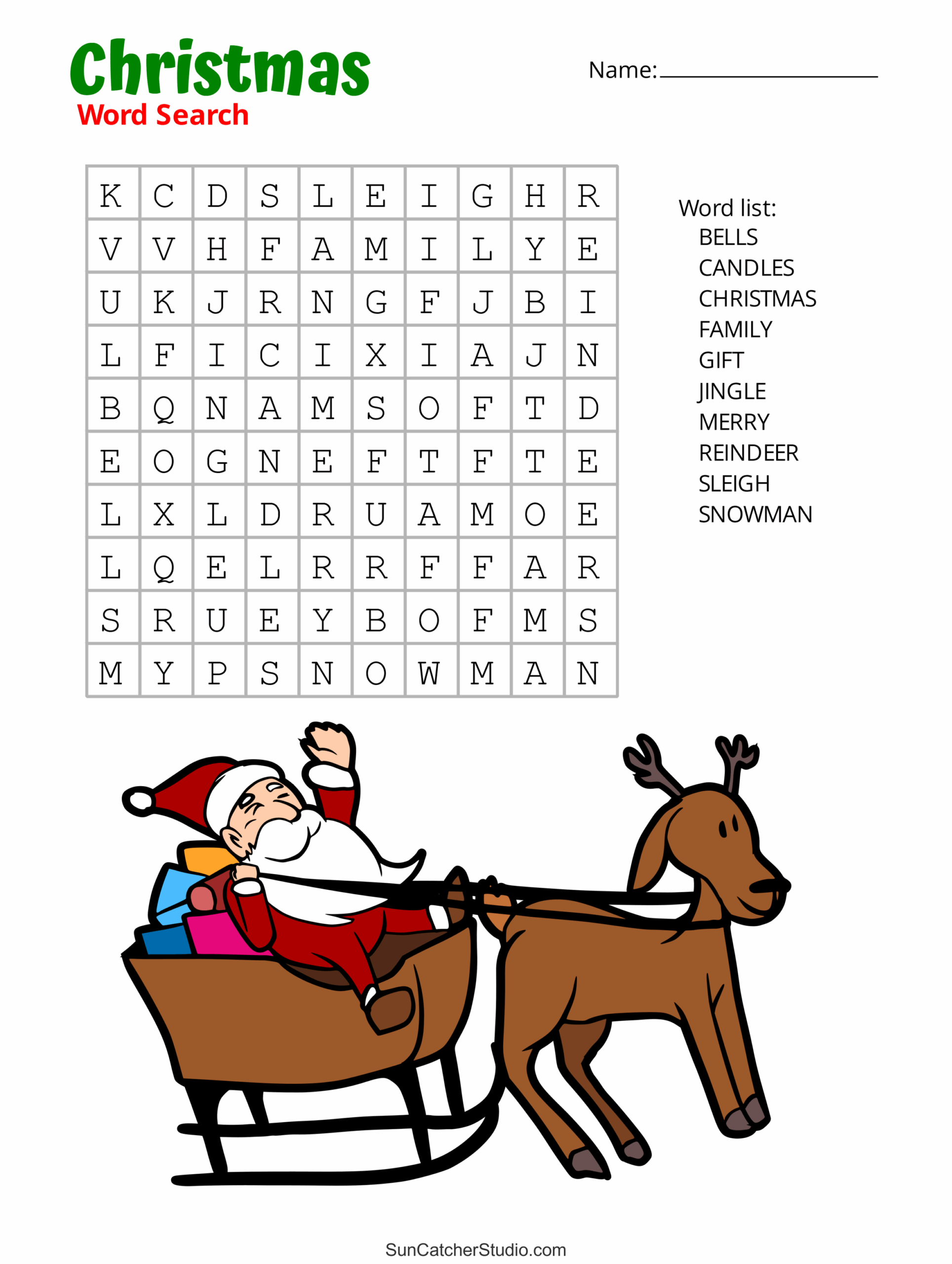 Christmas Word Search Free Printable PDF Puzzles Free Printables Monograms Design Tools Patterns DIY Projects