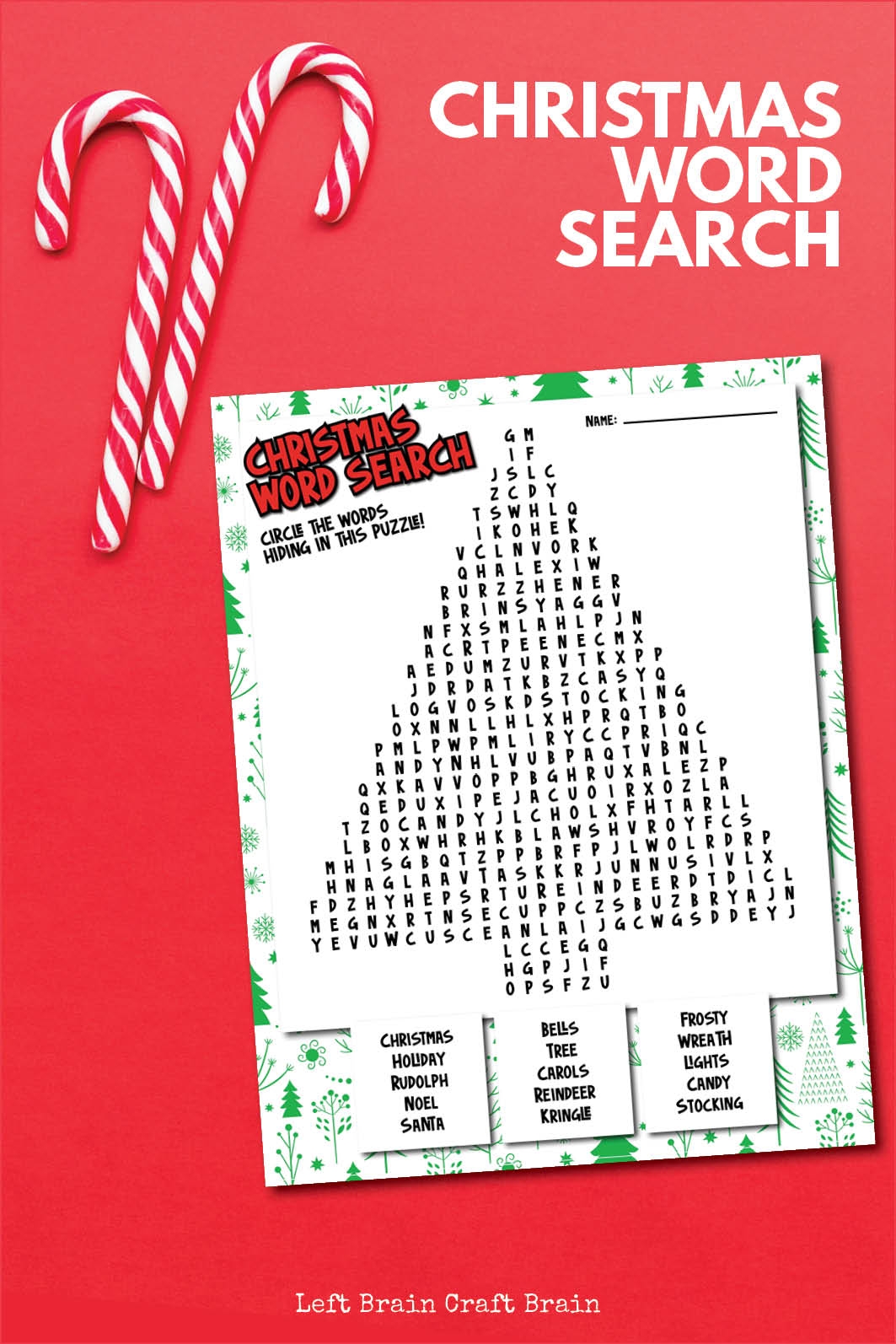Christmas Word Search Left Brain Craft Brain