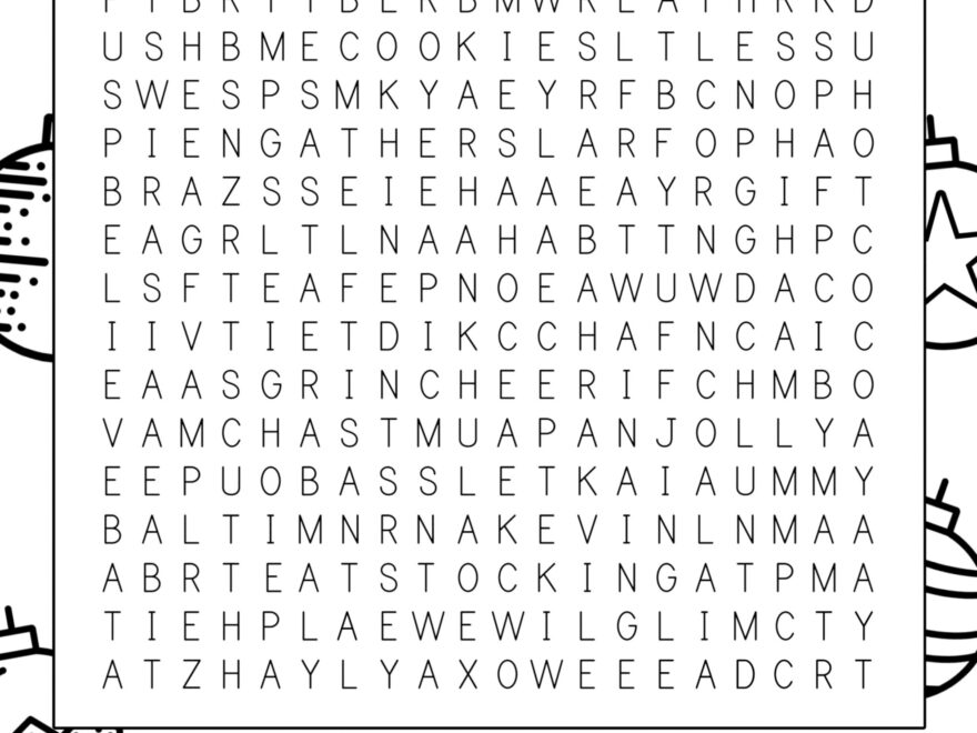 Christmas Word Search Printable Paper Trail Design