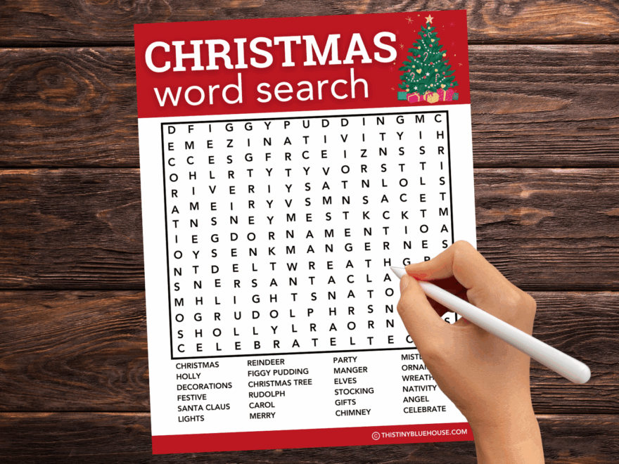 Christmas Word Search Printable This Tiny Blue House