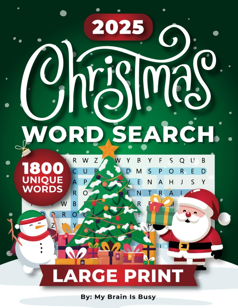 CHRISTMAS Word Search Puzzle Book For Adults Large Print Puzzles With 1800 Unuqie Words About Winter Holidays Is Busy My Brain 9798865205517 Amazon Books