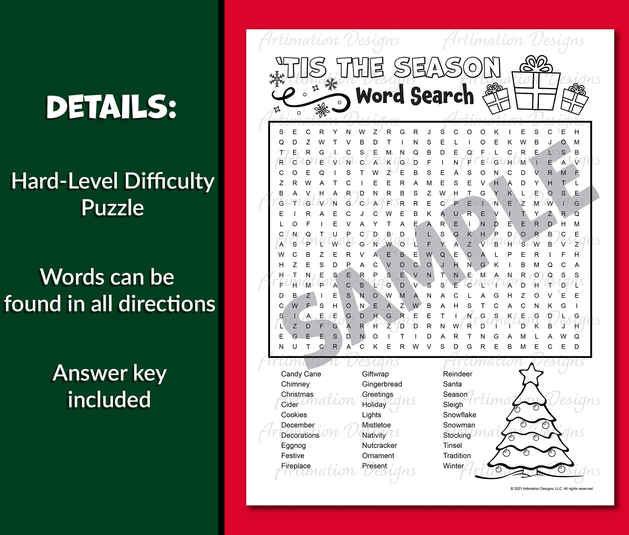 Christmas Word Search Puzzle Hard Holiday Word Search Puzzle Made By Teachers