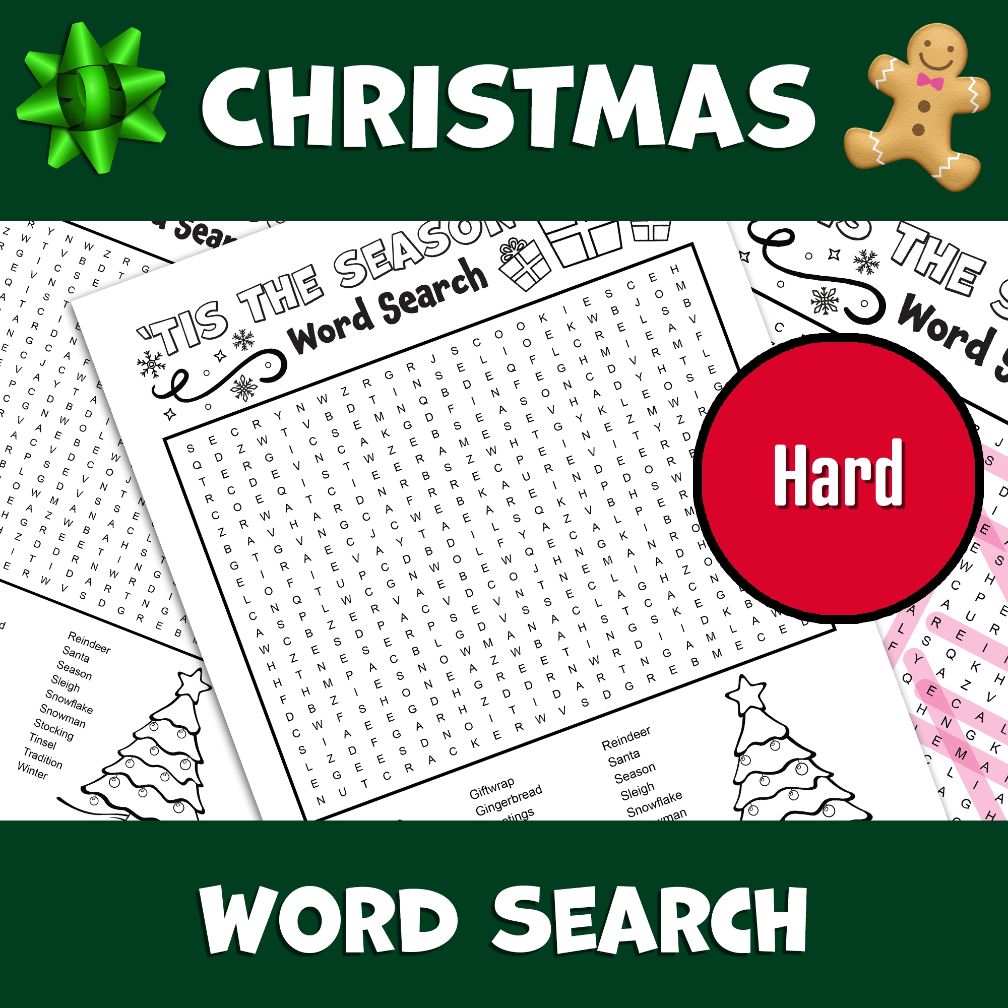 Christmas Word Search Puzzle Hard Holiday Word Search Puzzle Made By Teachers