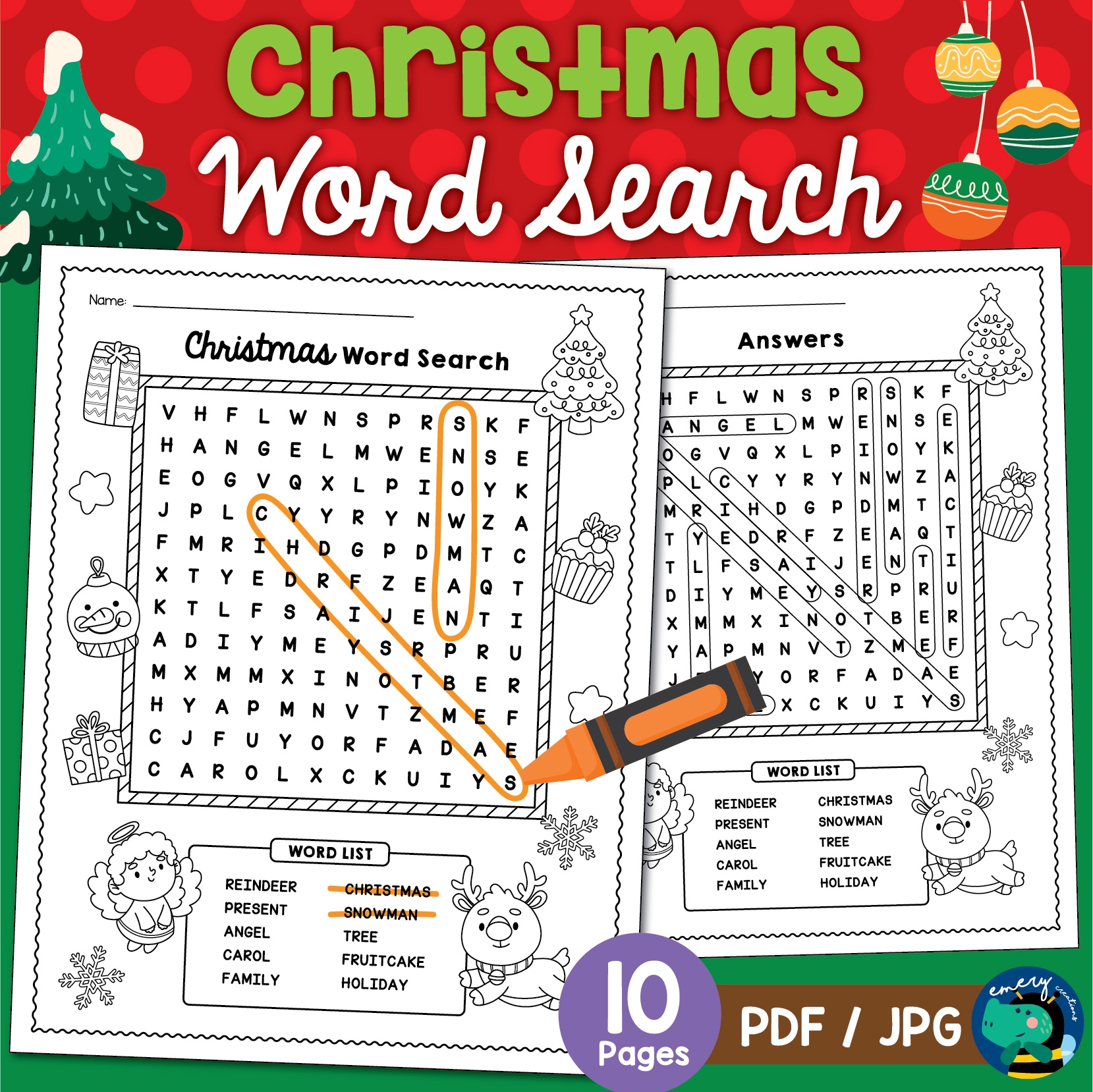 Christmas Word Search Puzzles No Prep Printables Made By Teachers