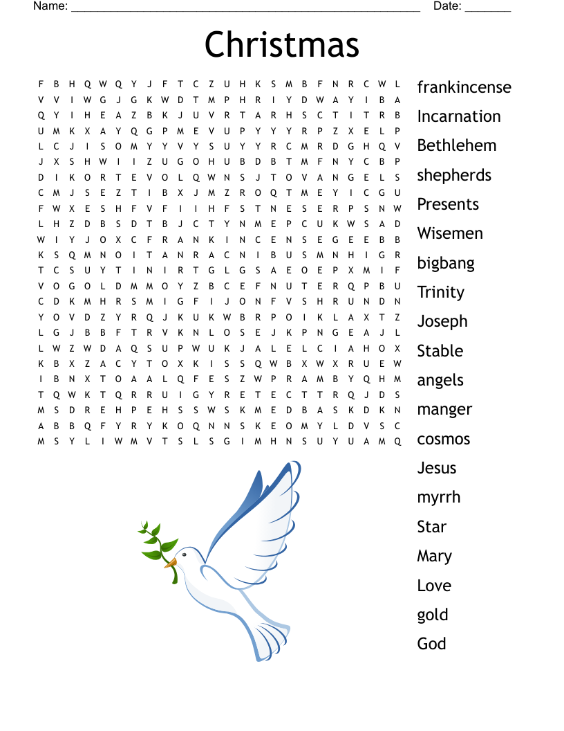 Christmas Word Search WordMint