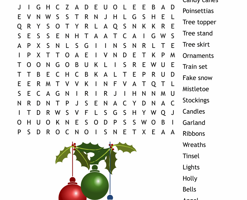 Christmas Word Search WordMint