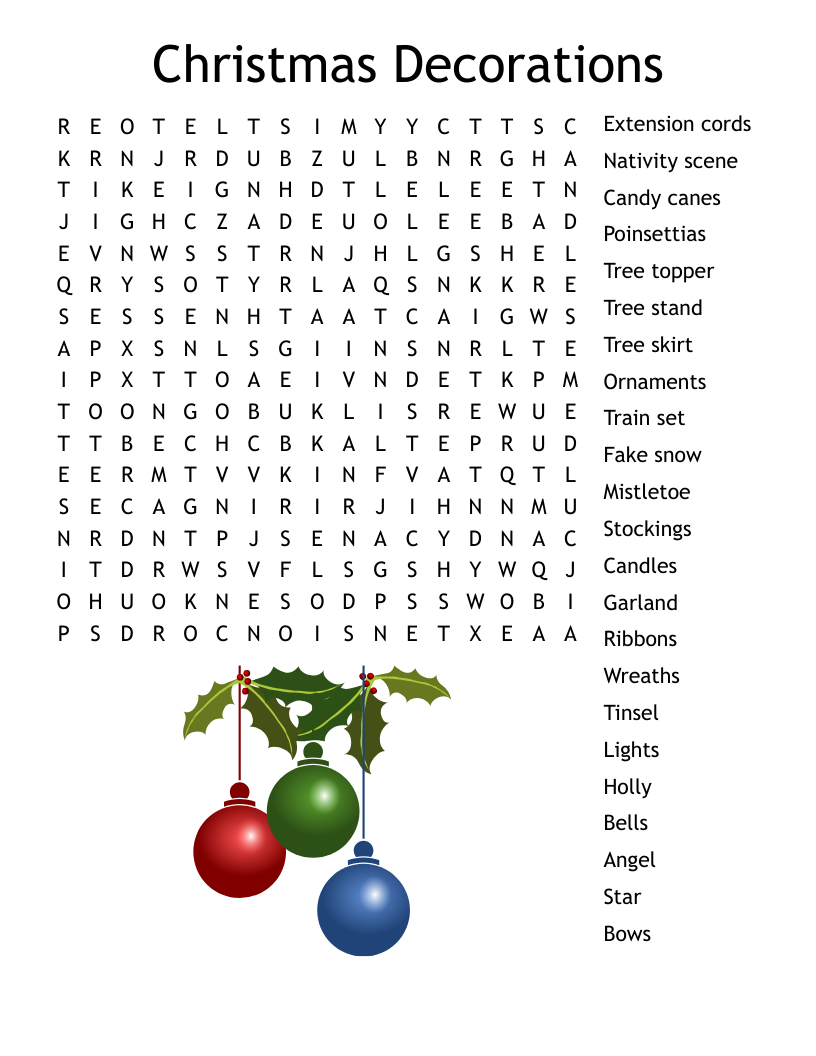 Christmas Word Search WordMint
