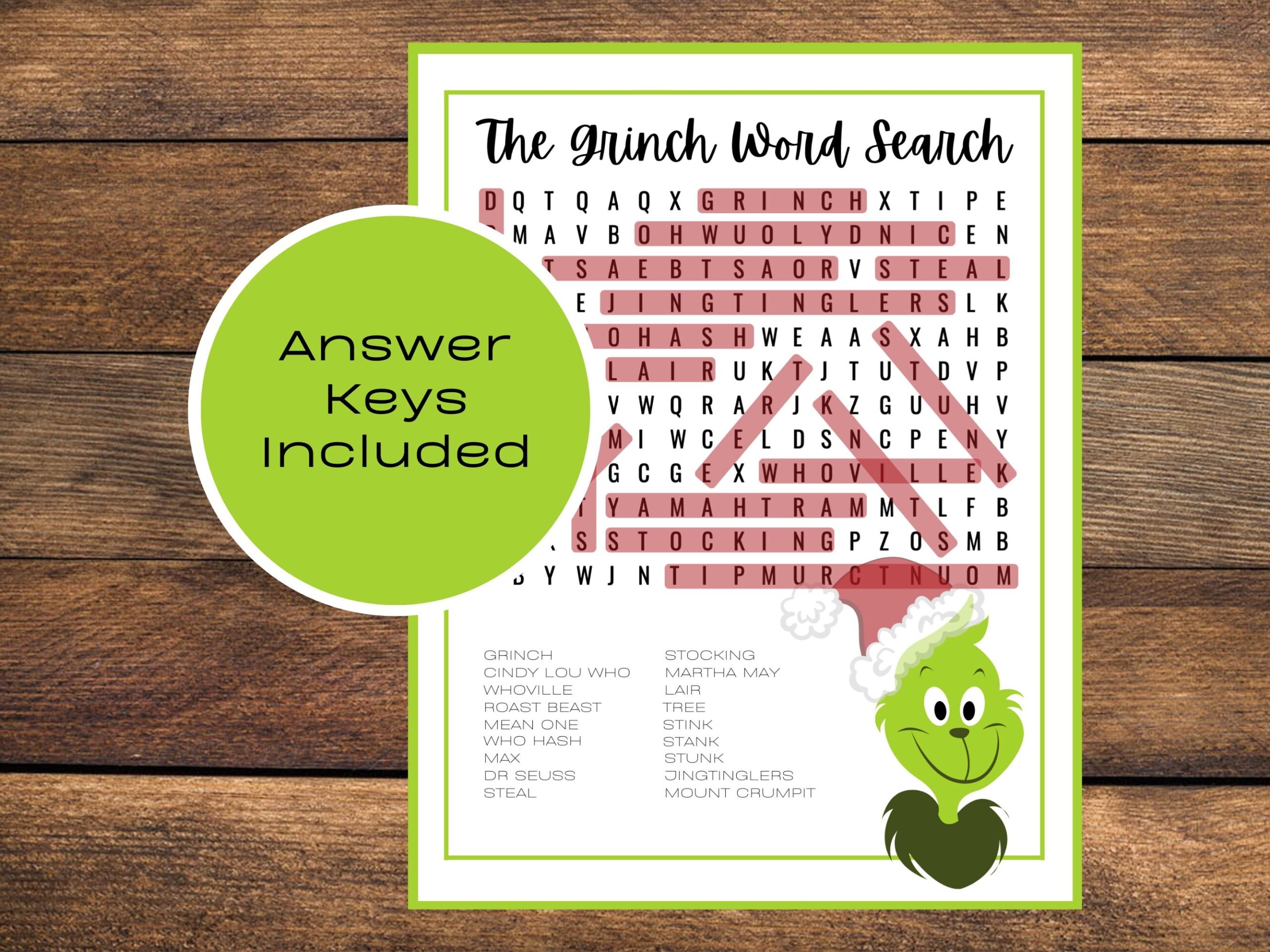 Christmas Word Searches Christmas Word Search Christmas Word Search Bundle 6 Christmas Word Searches Digital Download Etsy
