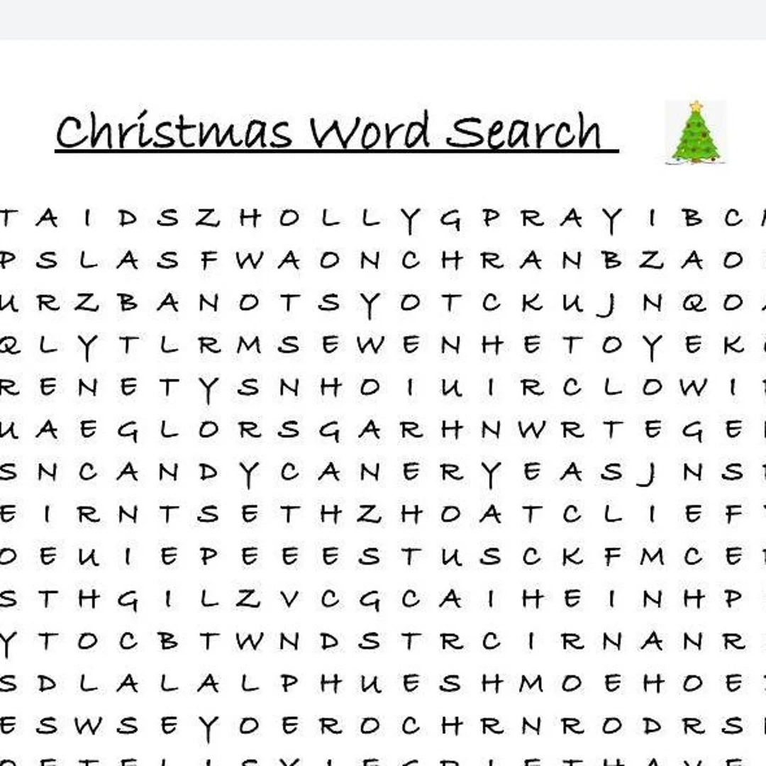 Printable Christmas Word Search Hard