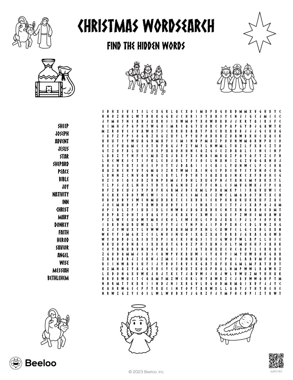 Christmas Word Search Puzzle Printable