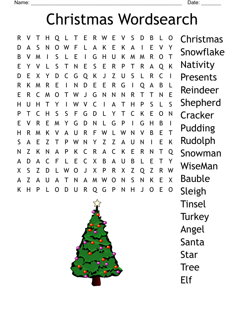 Christmas Wordsearch WordMint