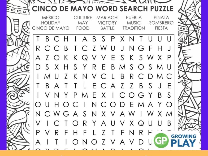 Cinco De Mayo Word Search Free Printable Growing Play