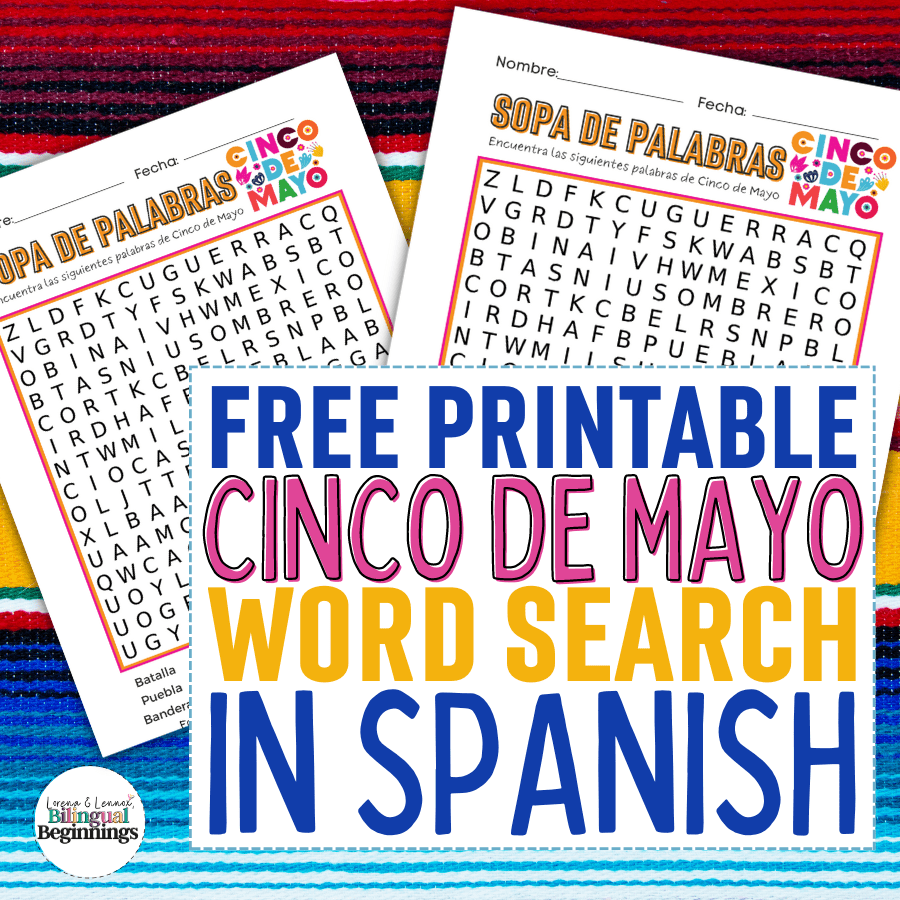Cinco De Mayo Word Search Free Printable In Spanish Bilingual Beginnings